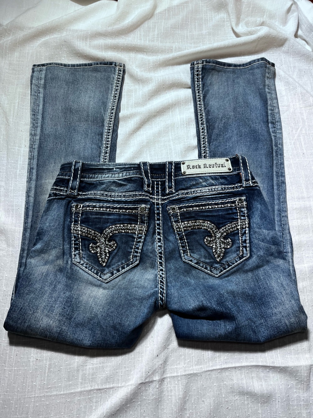 Rock Revival Nancy Boot Jeans Women’s 27 Embellished Low Rise Bootcut